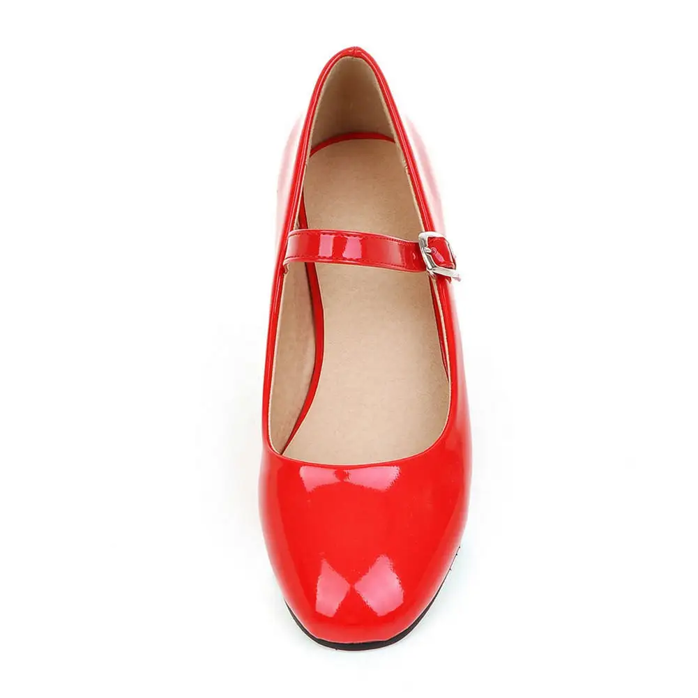 Las Bombas De 2 Mujeres Zapatos Mary Bonjomarisa rojo Tamaño plata Gran Mujer Moda Negro Otoño Janes Bajo Tacón 33 43 2019 Cm wPCdExEq