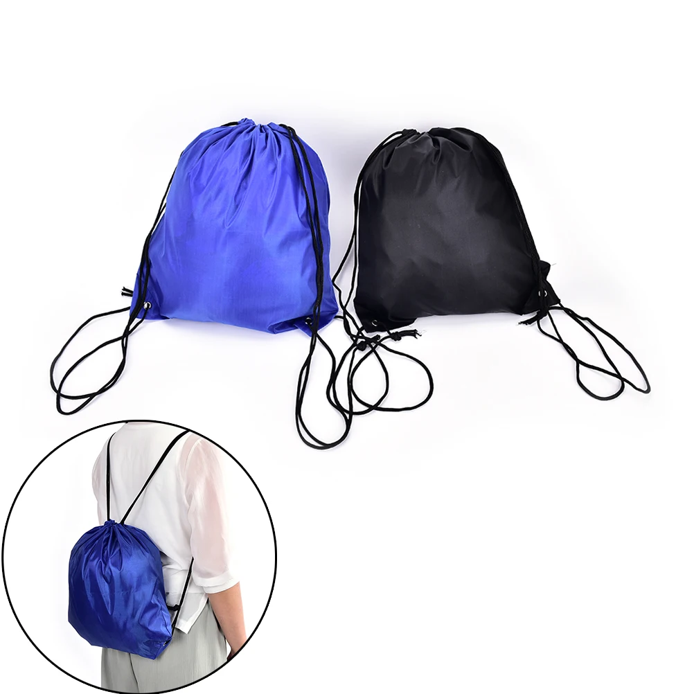 

41X33cm Nylon Drawstring Bag String Sack Beach Women Men Travel Storage Package Teenagers Backpack Red Black