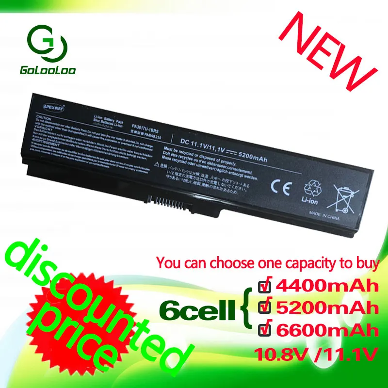 Prix Golooloo Batterie D ordinateur Portable Pour toshiba Satellite PA3817U 1BRS L700 L730 L735 L770 L740 L745 L750 PA3816U 1BRS PA3817U PA3817U 1BAS