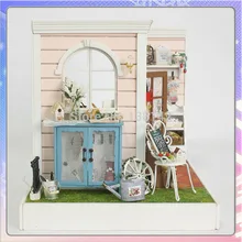 Z001 Забавный Дом diy деревянный кукольный домик Миниатюрный дом кукольная Строительная модель мебель модель для детских игрушек