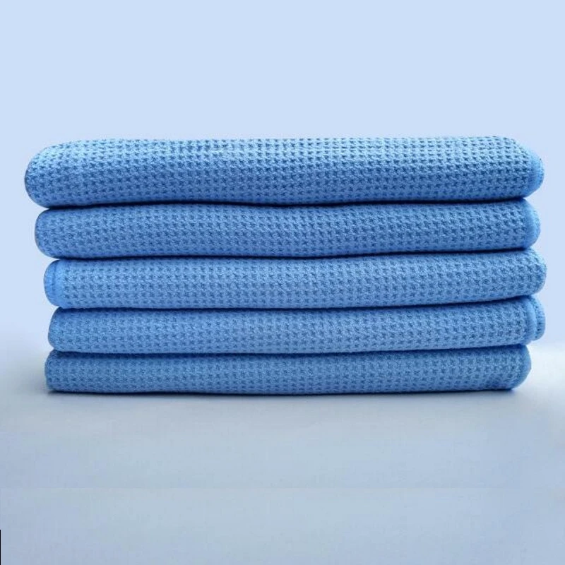 Auto Care The Best Water Magnet Microfiber Drying Towel with Waffle Weave Design for Car, Bath, Kitchen & Dogs 23.6"X 31.5" Blue