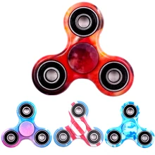 Hot Tri-Spinner Fidget Toy ABS Stress Wheel EDC Anti Stress Hand Spinner For Autism and antistress Multicolor 11 Style , spiner