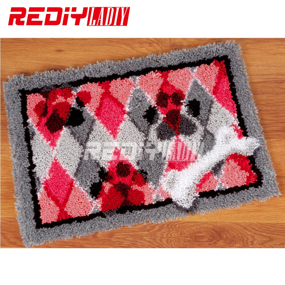 Buy Hot Latch Hook Rug Kits DIY Needlework Unfinished Crocheting Rug Yarn
