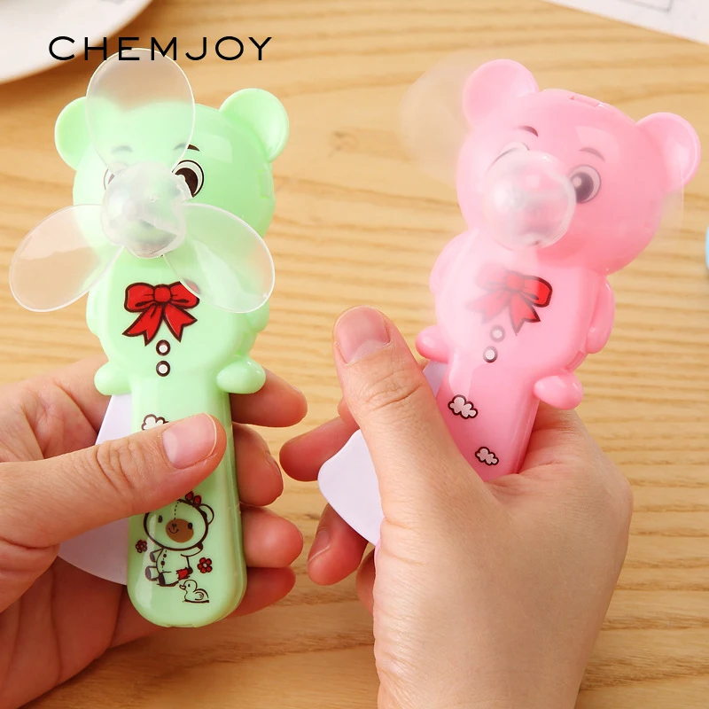 10pcs Assorted Colors Birthday Party Favors Gift for Kid Bear Handheld Fan Toys Goodies Bags Party Carnival Prizes Pinata Filler