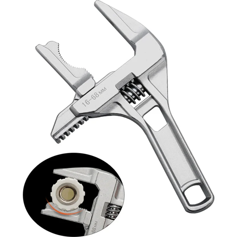 UK 2 x Adjustable Large Spanner Wrench 6-68mm Opening Bathroom Nut Key Hand Tool 