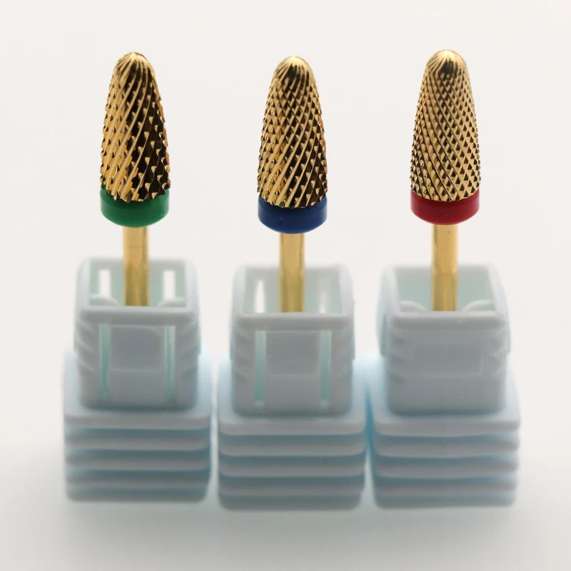 

Kesinails High Quality Gold Carbide Smooth Top Burr Nail Drill Bit Electric Drill Accessories Manicure Nail Art UV LED Gel Tool
