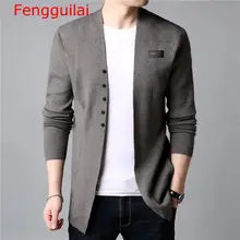 Fengguilai кардиган мужской повседневный вязаный хлопковый шерстяной мужской свитер одежда осень зима новые мужские Свитера и кардиганы пальто