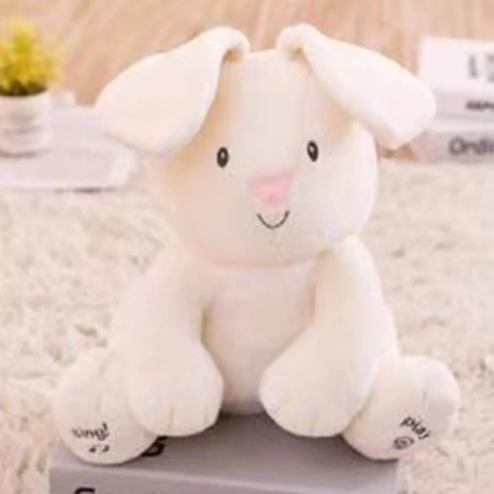 

Rabbit Stuffed Animal Plush Doll Play Music Bunny Anti-stress Educational Toy for Girl Boy Electric Children Gift