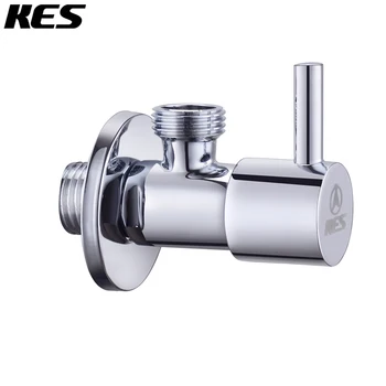 

KES K116A3-P5 Brass Quarter Turn Angle Valve G1/2 Inlet and Outlet Ceramic Disc Cartridge,5 Pcs, Polished Chrome