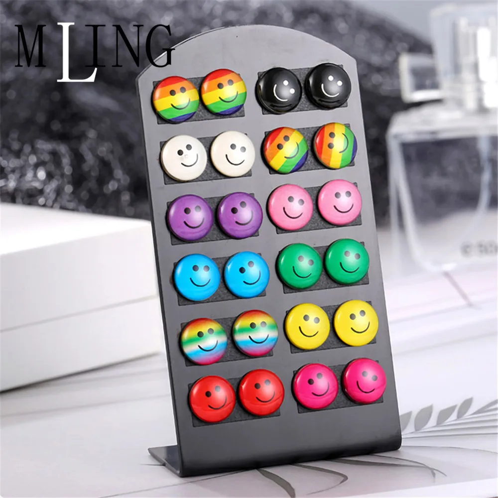 

MLING 2019 New Cartoon Earrings Set For Women And Girls Charm Resin Earring Set Fashion Jewelry Gifts