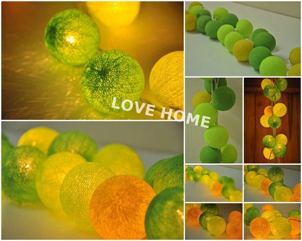 

35Balls/Set Blue Cotton Balls Fairy Lighting Strings Christmas Weddings & Events Festive/Party Supplies