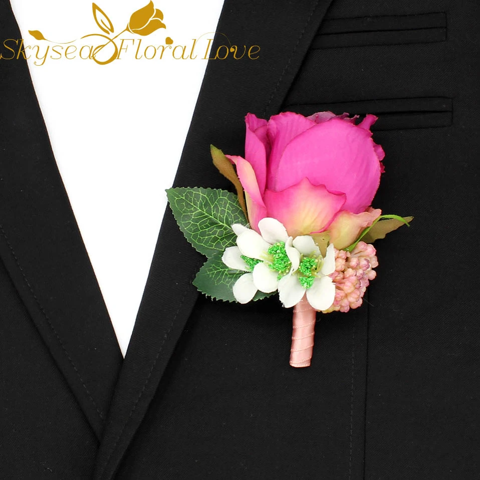 Бутоньерки на выпускной Свадебные бутоньерки Свадебные цветы брошь высокого качества Шелковый цветок бутоньерка