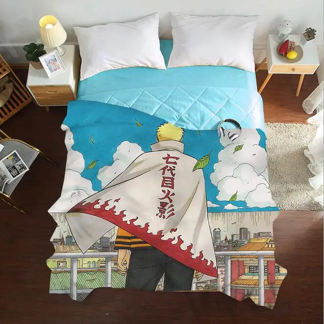 Японского аниме одна деталь Наруто летом прохладно тенсель пледы стеганые одеяло для дивана кровать подростков украшения в спальню Твин Полный - Цвет: 2