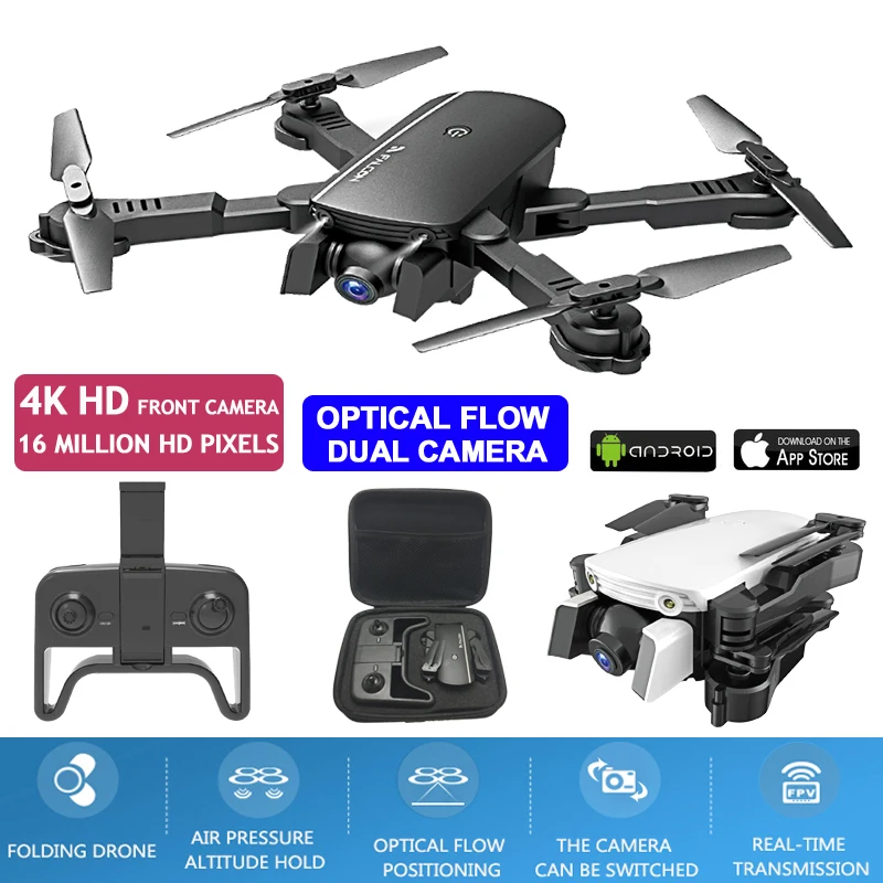 

Dron 4K Drones With Camera HD WiFi FPV Optical Flow Positioning Dual Camera Helicopter Selfie Drone RC Quadcopter VS Visuo XS816