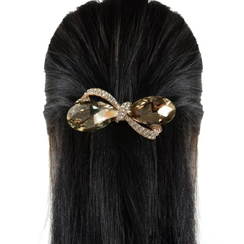 Details about Crystal Rhinestone Oval Bowknot Barrette Hair Clip Clamp Hairpin BI4U