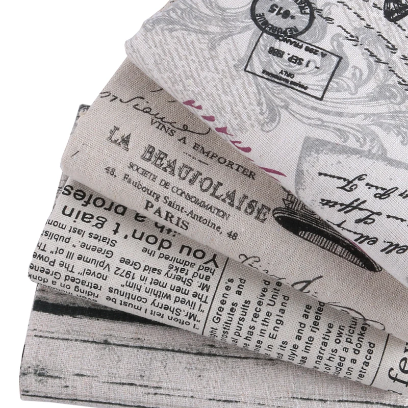 

Nanchuang 4Pcs/Lot Printed Patchwork Cotton Linen Fabric For DIY Handicraft Sewing Tablecloth Placemat Bag Material 25x45cm