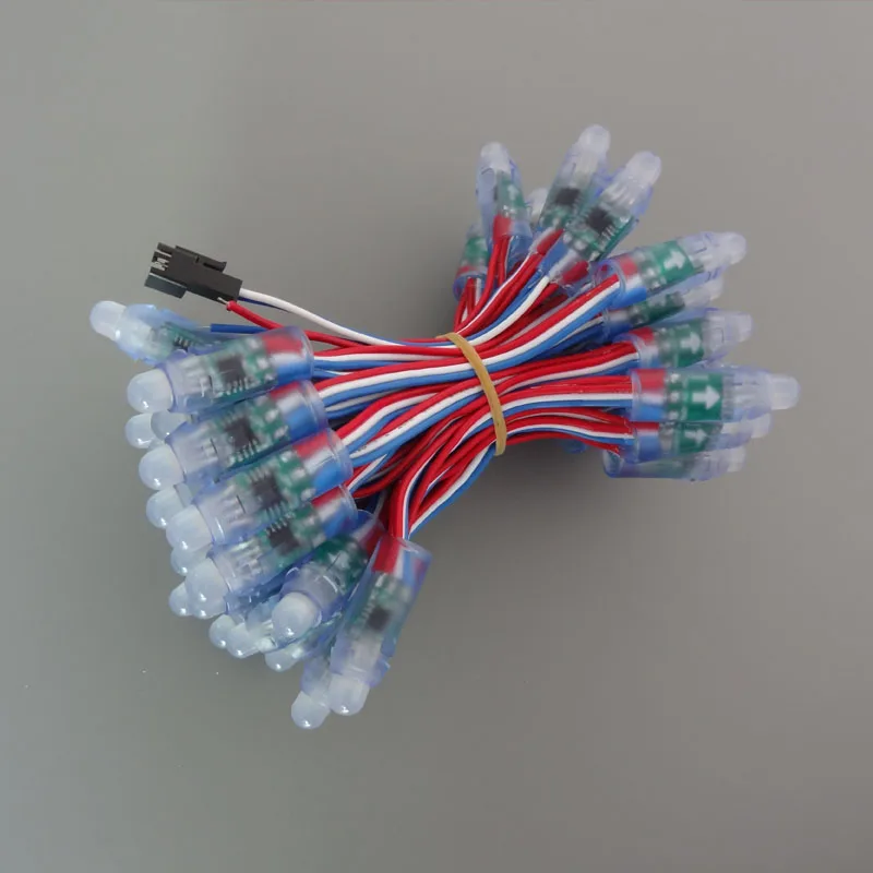 DC12V rgb pixel 12mm UCS1903 led smart pixel node light,digital full color led module;all color wire 20AWG,waterproo