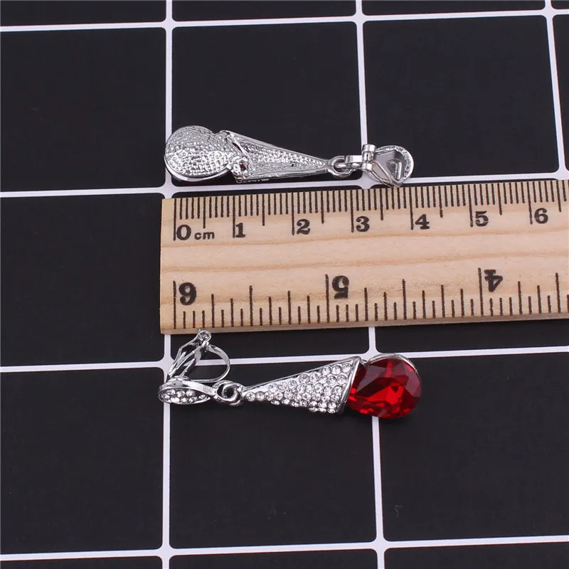 Clip on Earrings for Women 12 Colors Rhinestone Crystal Long Non Pierced Party Wedding