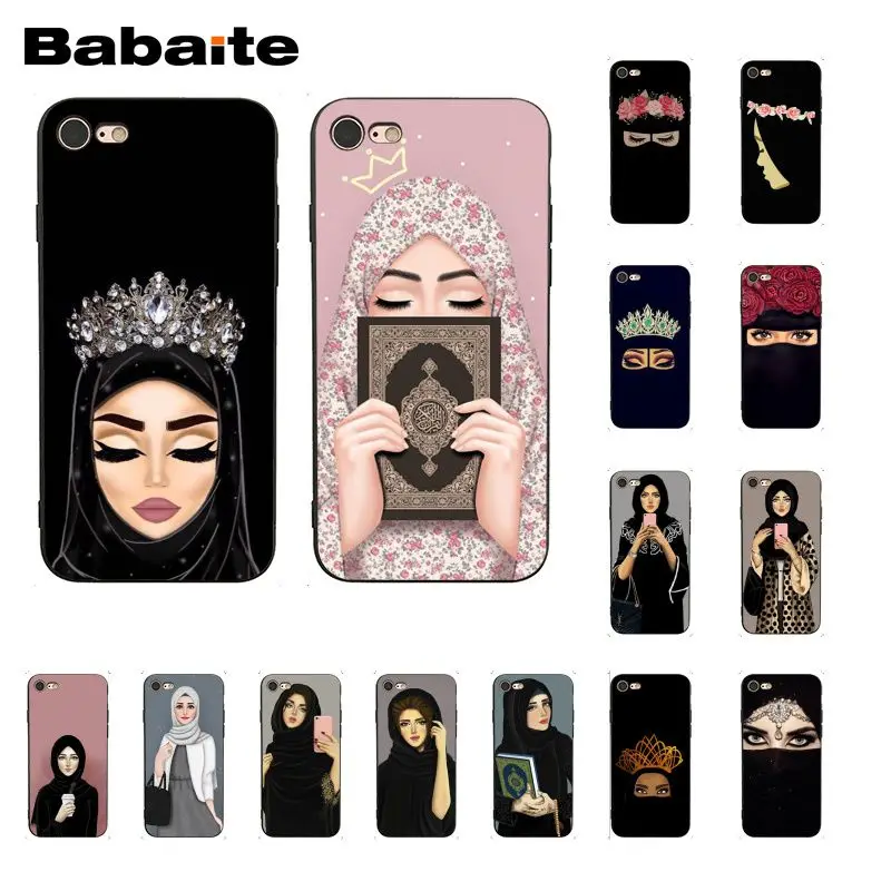 

Babaite Muslim Islamic Gril Eyes Woman In Hijab Face Crown Flower Phone Case for iPhone 6S 6plus 7 7plus 8 8Plus X Xs MAX 5S XR