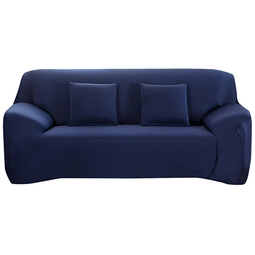 Современный декоративный эластичный чехол на диван сплошной цвет модные чехлы для кресел для гостиной растягивающийся чехол для дивана - Цвет: Navy
