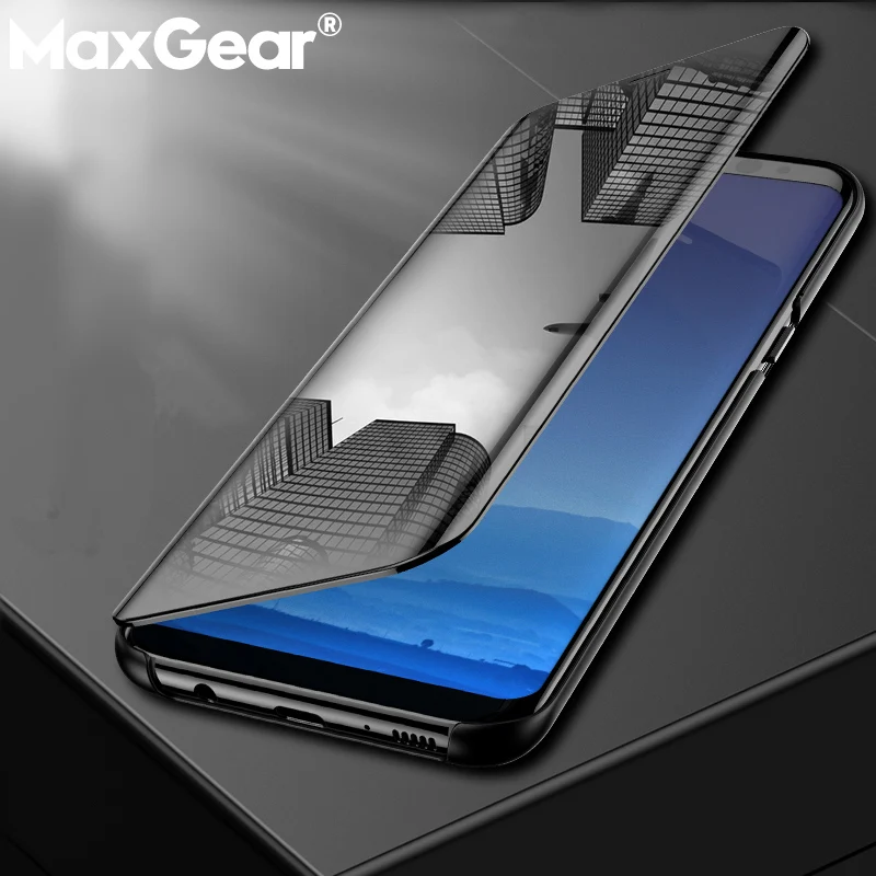 

MaxGear Smart Mirror View Case For Samsung Galaxy J3 J4 J6 J7 J8 2018 Flip Cover For Samsung J3 J5 J7 Pro Stand Leather Capa