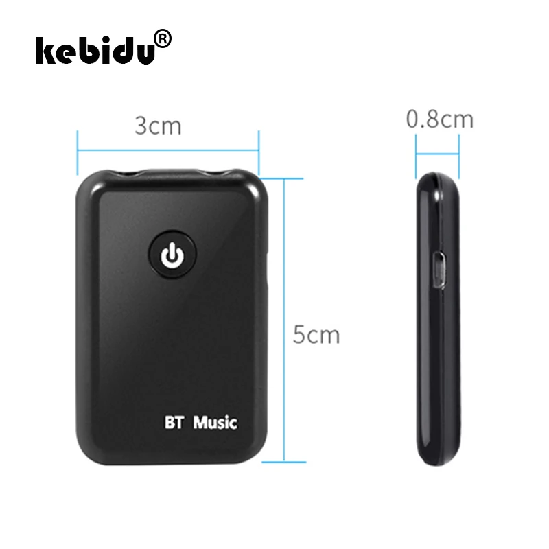 

kebidu Mini Wireless Bluetooth Transmitter Receiver 3.5mm 2 in 1 Transmitter Adapter Audio Stereo Music for TV PC Tablet MP3