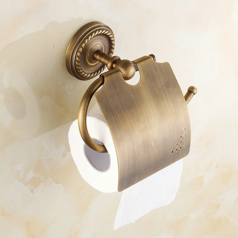 ФОТО Wall Mounted Antique Brass Finish Bathroom Accessories Paper Holder KF33