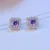 sale 1pair 2018 classic design big square cubic zirconia slick by design stud fee 2018