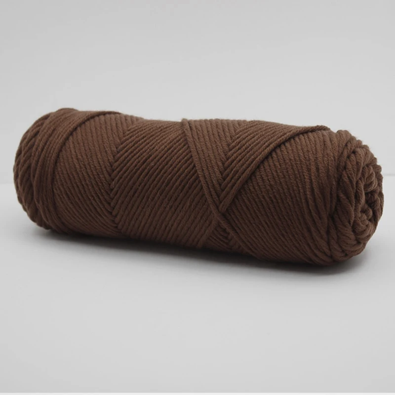 Brown 1 шт. 100 г пряжа для вязания крючком молочный Хлопок Детская шерстяная пряжа для вязания детей ручная пряжа Тканое одеяло игрушка - Цвет: Brown