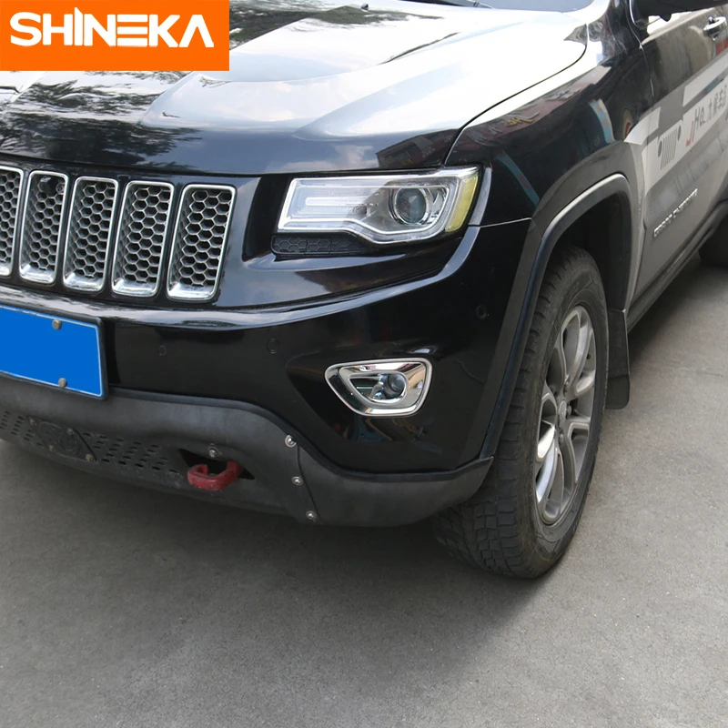 SHINEKA хромированный Стайлинг для Jeep Grand Cherokee- ABS передняя противотуманная фара рамка крышка наклейка для Grand Cherokee аксессуары