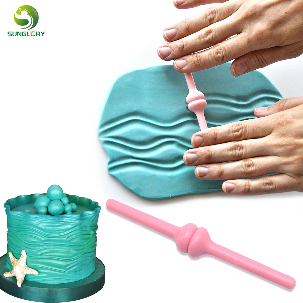 1PC Wave Mold Plastic Sugarcraft Fondant Cake Mold Wave Modelling Tools