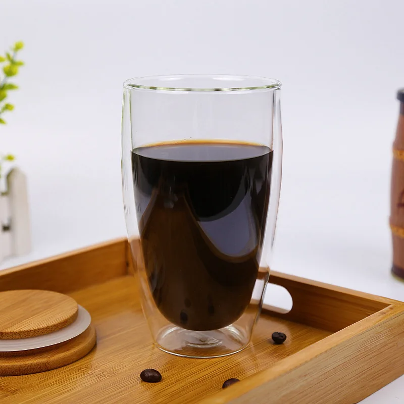 BODUM 450 мл ручной работы с двойными стенками Стеклянная кофейная термостойкая кружка-устойчивая прозрачная кухонная посуда для питья аксессуары чайные бокалы, стаканы
