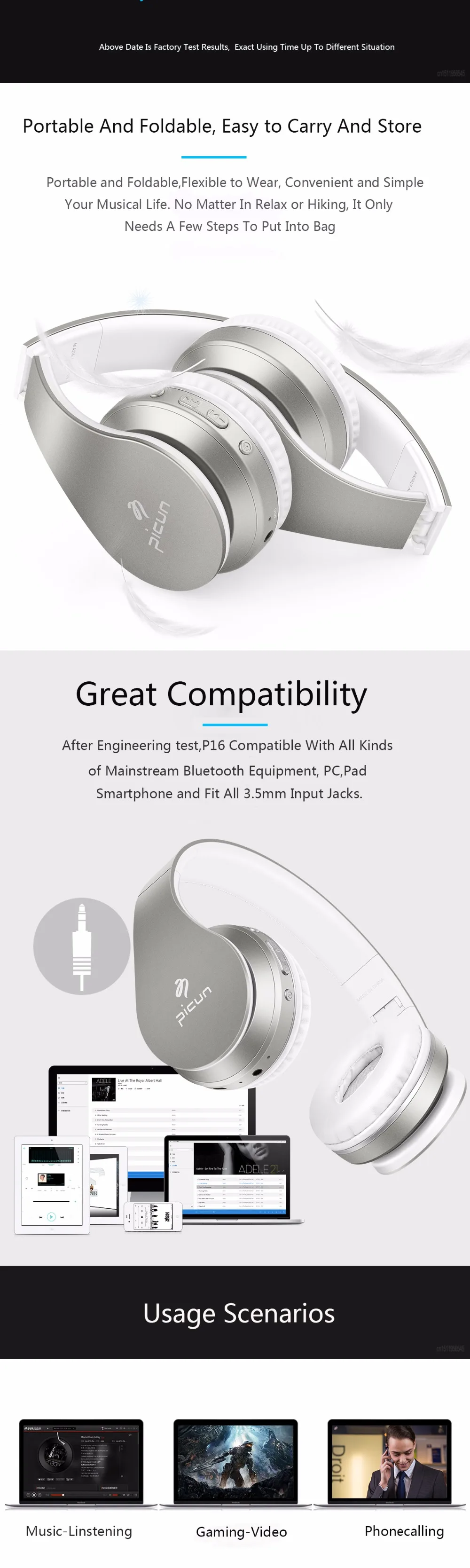 P16 Беспроводной наушники Bluetooth наушники стерео Бас-гарнитура наушники спортивные наушники С микрофоном MP3 плеер