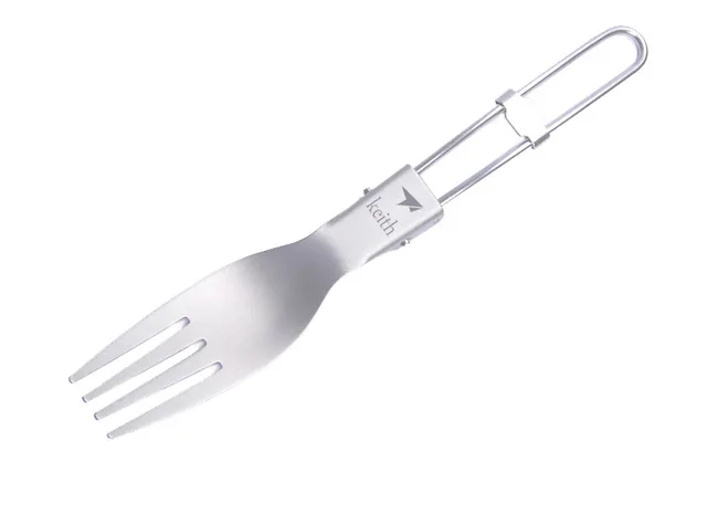 

Keith Ti5303 Foldable Titanium Fork Camping Cutlery Portable Fork Lightweight 16g KT303