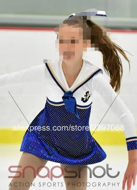 

Ice Skating Dress White Girls Figure Skating Dress Kids Competition Figure Skating Dance Dresses Women 2017 Free Shipping G108