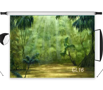 

LB Polyester & Vinyl Nature Primitive Forest Watercolor Painting Studio Backdrop Photography Photo Props Photographic Background
