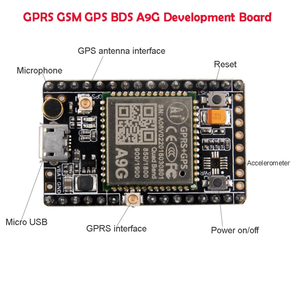 RCmall GPRS GSM A9 пудинг/GPRS GSM+ gps BDS A9G макетная плата SMS Голосовая Беспроводная для смарт-часов на FZ3022 FZ3023 DIY