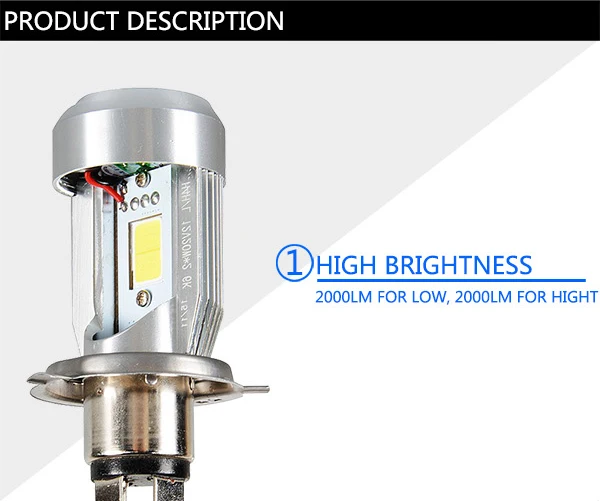 H4 HS1 LED HEADLIGHT for Motocycle  (5)