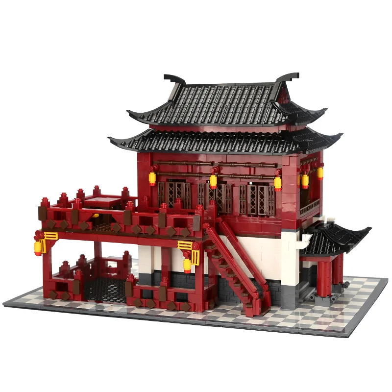 

2019 City Creator Chinese New Year'S Eve Dinner China House Building Blocks Bricks ction For Children Toys Gift