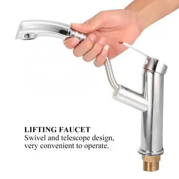 

Bathroom Telescopic Lifting Swivel Spout Basin Faucets Single handle sink faucet Cold & Hot Water Mixer Tap torneira do banheiro