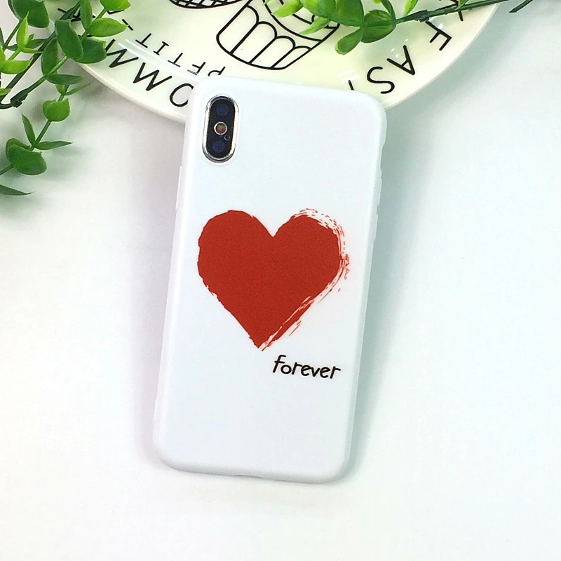 15 Теплый чехол для телефона с сердечком для iphone 7, 8 Plus, X, 6 s, чехол для iphone 6 Plus, XR, XS Max, матовый мягкий чехол для задней панели - Цвет: 15