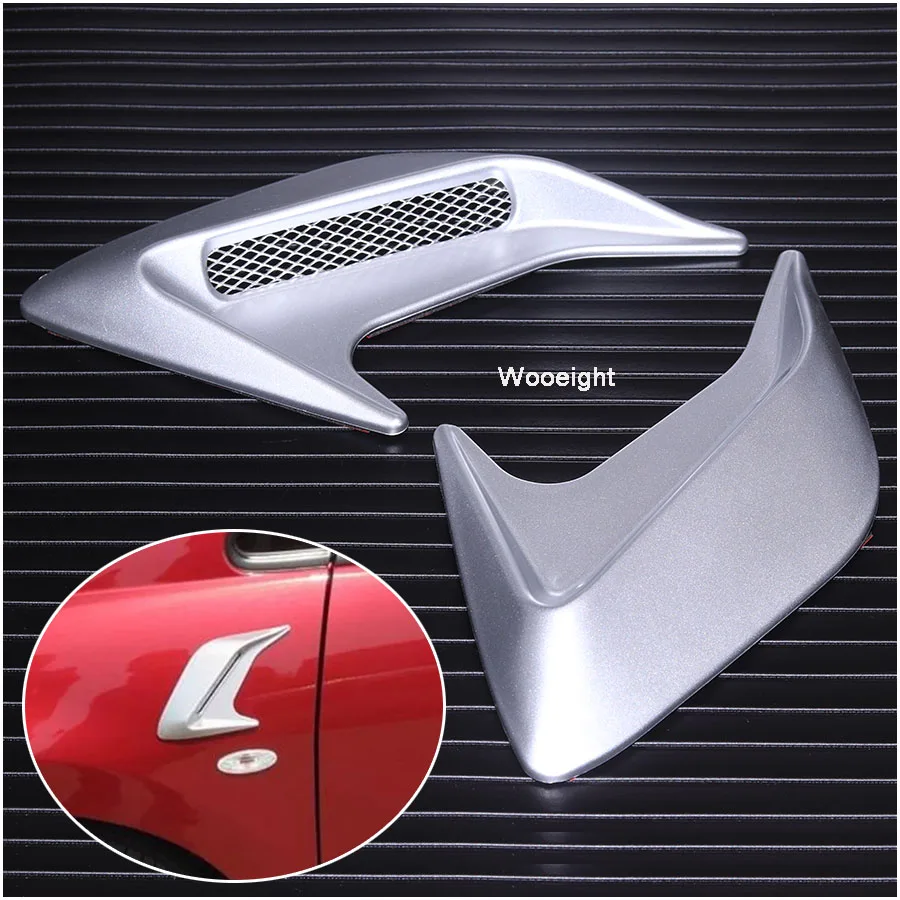Car Styling 2Pcs Chrome Car Side Air Vent Fender Cover Hole Intake Duct Flow Grille Decoration Sticker (2)