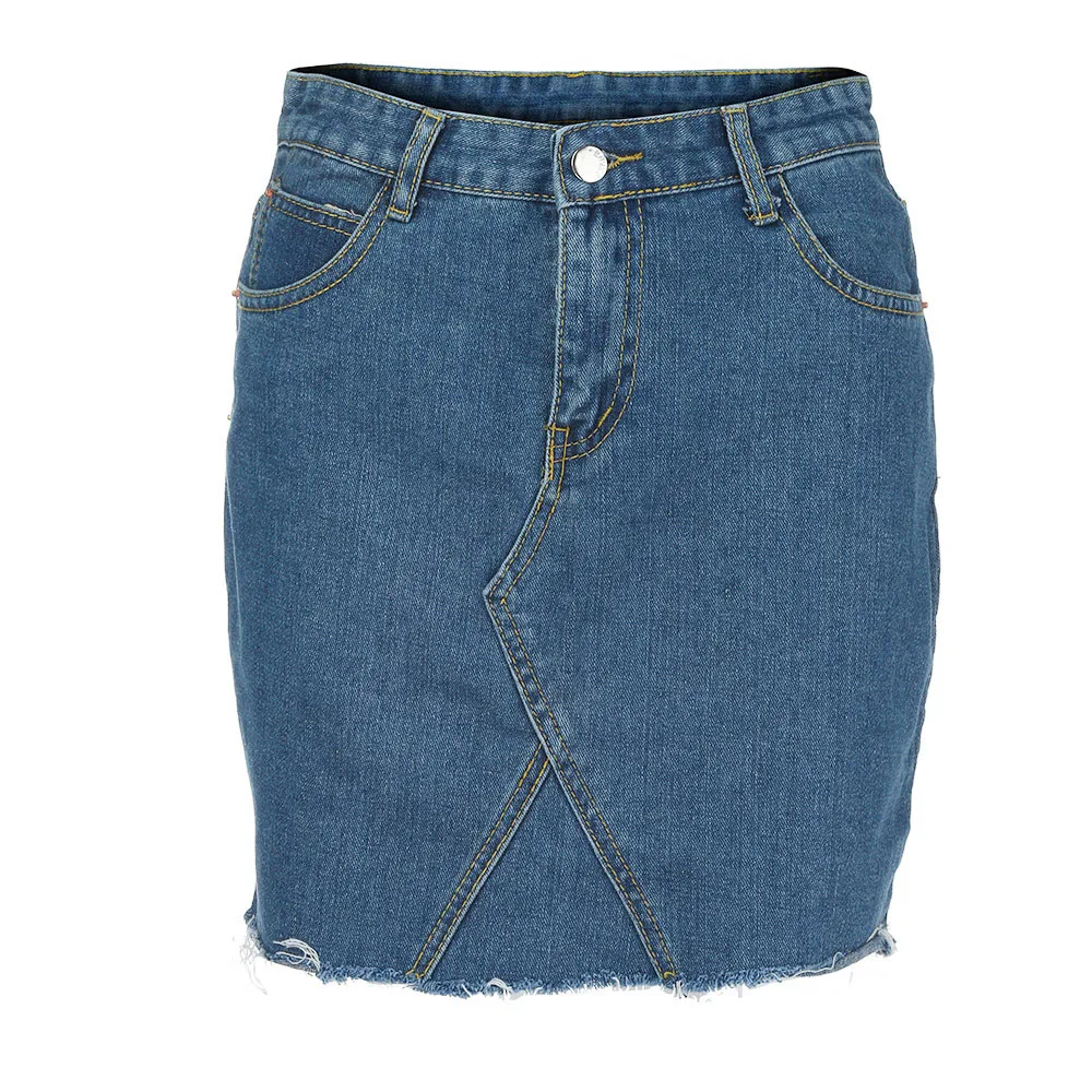 JAYCOSIN KLV женская повседневная юбка трапециевидной формы с высокой талией женские джинсовые потертые облегающие джинсовые шорты юбка джинсовая юбка женская 40