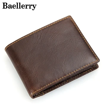 

High Quality Men Wallet Money Pocket Genuine Leather Male Wallets Men Purse Cowhide Short Coin Purse Vintage MWS179