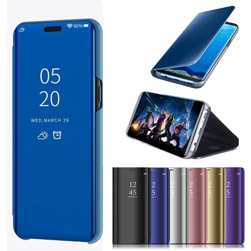 

Flip Mirror Case For Samsung Galaxy A70 Case Fashion Smart Clear View Flip Stand Leather Cover For Samsung A40 A30 A20 A50 Funda