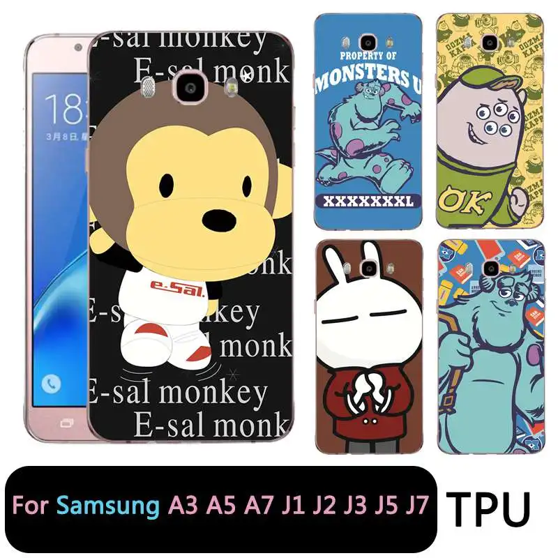QMSWEI Soft Tpu Clear Phone Case For Samsung Galaxy A3 A5 2017 2016 prime J1 J2 J5 J3 J7 Monkey Cow Rabbit G530H Cute Cover |
