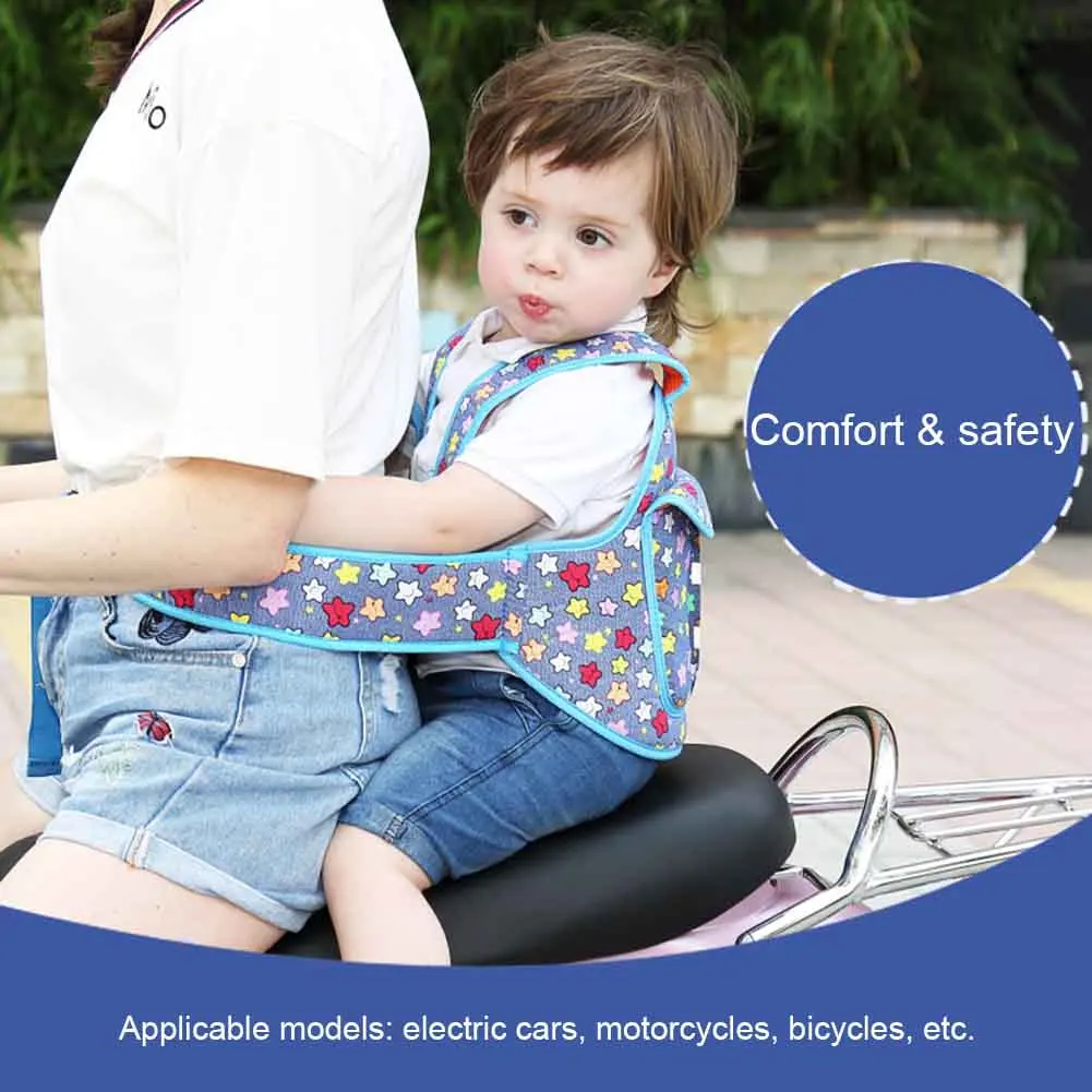 Children Safety Belt Back Strap Motorcycle Seat Harness Adjustable Breathable For Outdoor YJS Dropship