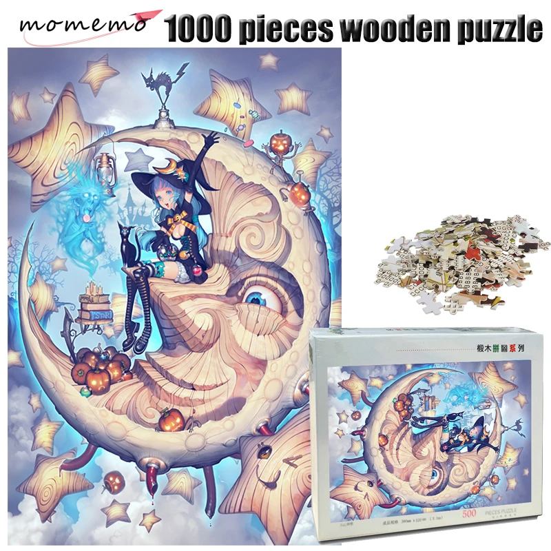 MOMEMO/деревянная головоломка MOMEMO The Moon Maid, 500/1000 деталей, изысканная картина, головоломка для взрослых, 1000 деталей, головоломка игра игрушки, подарки