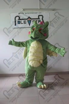 

green dragon mascot costumes hand make 3D face dinosaur mascot costumes