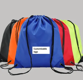 

DHL 500pcs Drawstring Custom Logo String Bag Promotional Sports Printed Backpack Pull Rope Canvas Bag Scarf